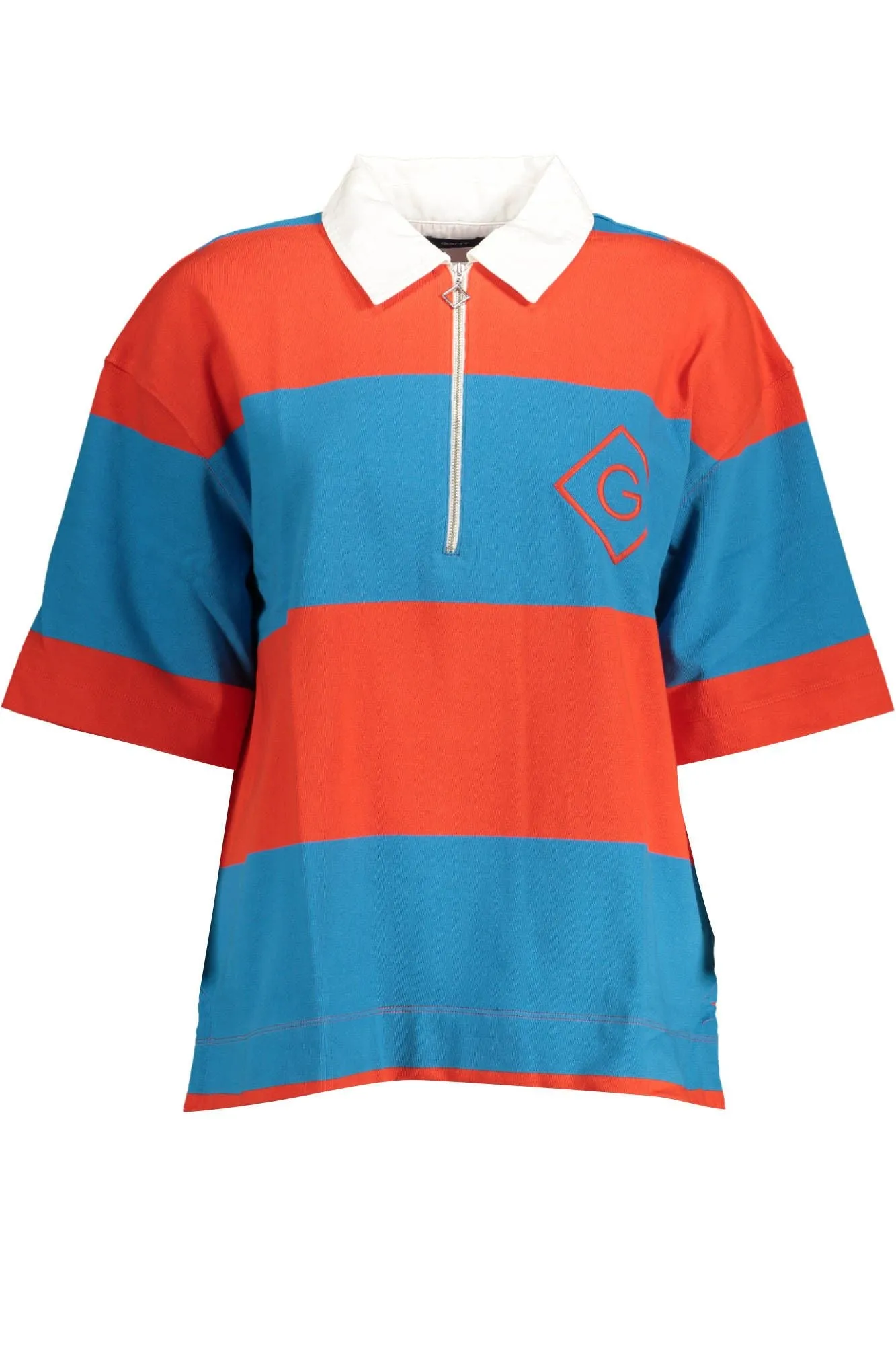 Red Cotton Women Polo Shirt sold by Louxly