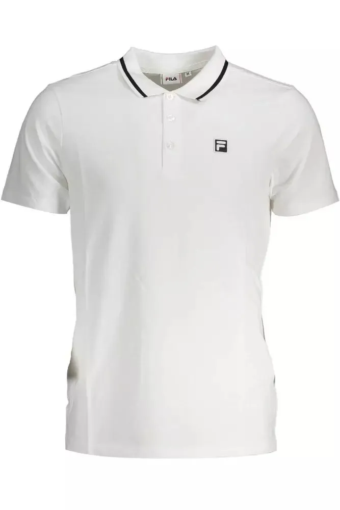 Elegant White Short-Sleeved Polo Shirt sold by Louxly