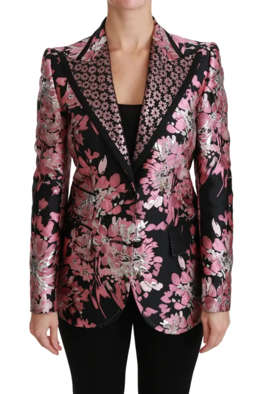 Elegant Floral Jacquard Blazer sold by Louxly