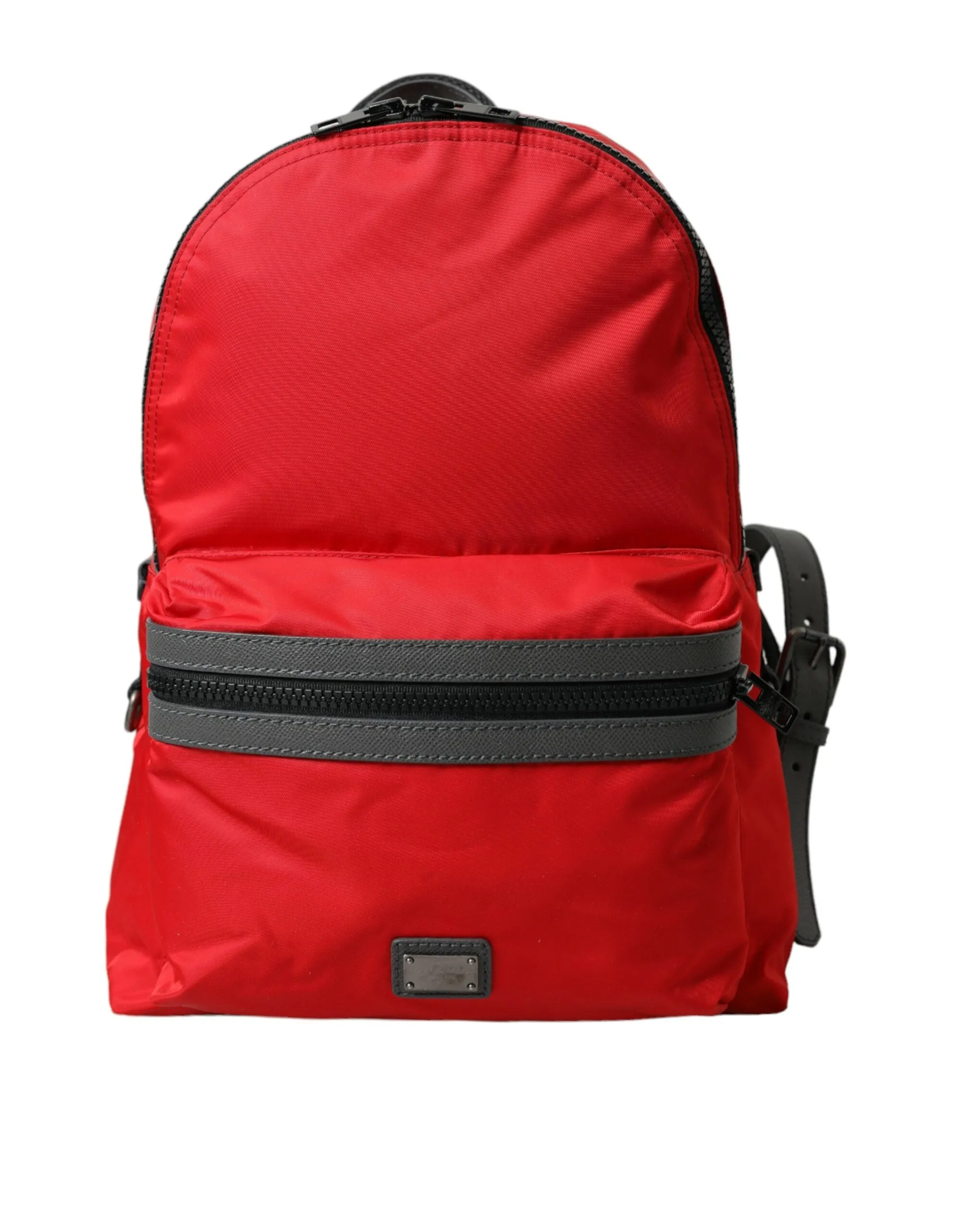 Elegant Red Nylon-Leather Backpack sold by Louxly