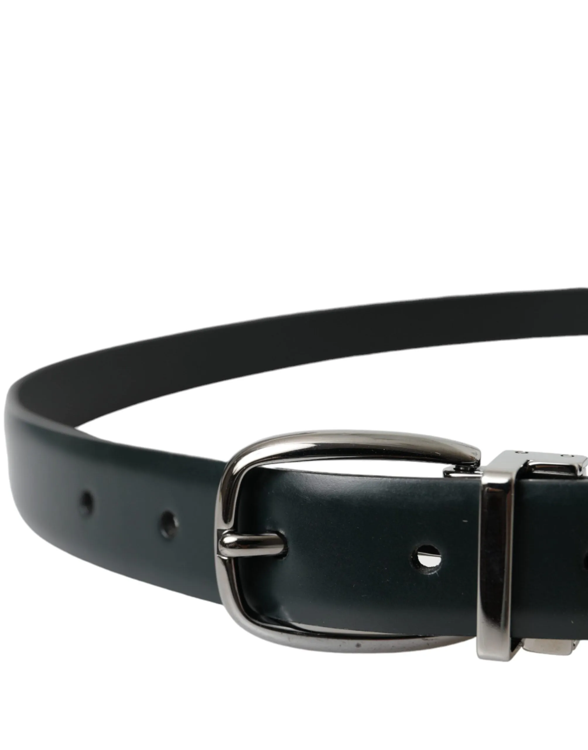 Black Leather Silver Metal Buckle Belt Men sold by Louxly product image thumbnail 3