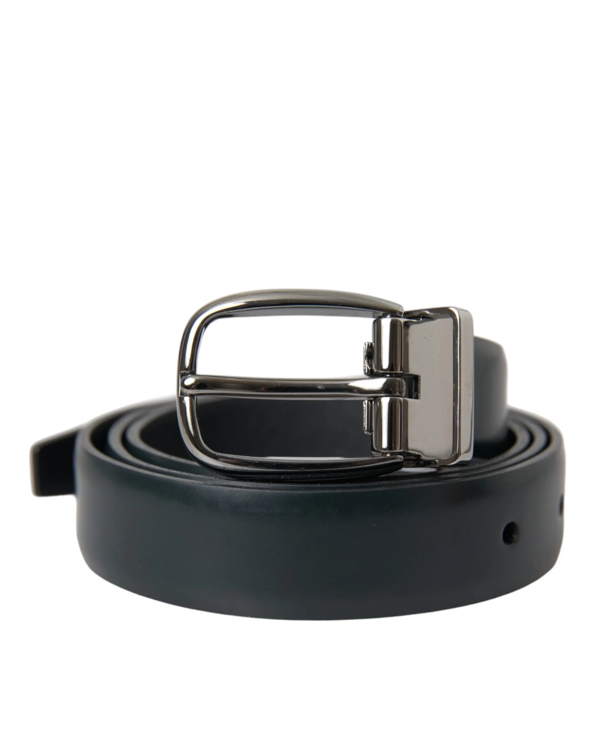 Black Leather Silver Metal Buckle Belt Men sold by Louxly