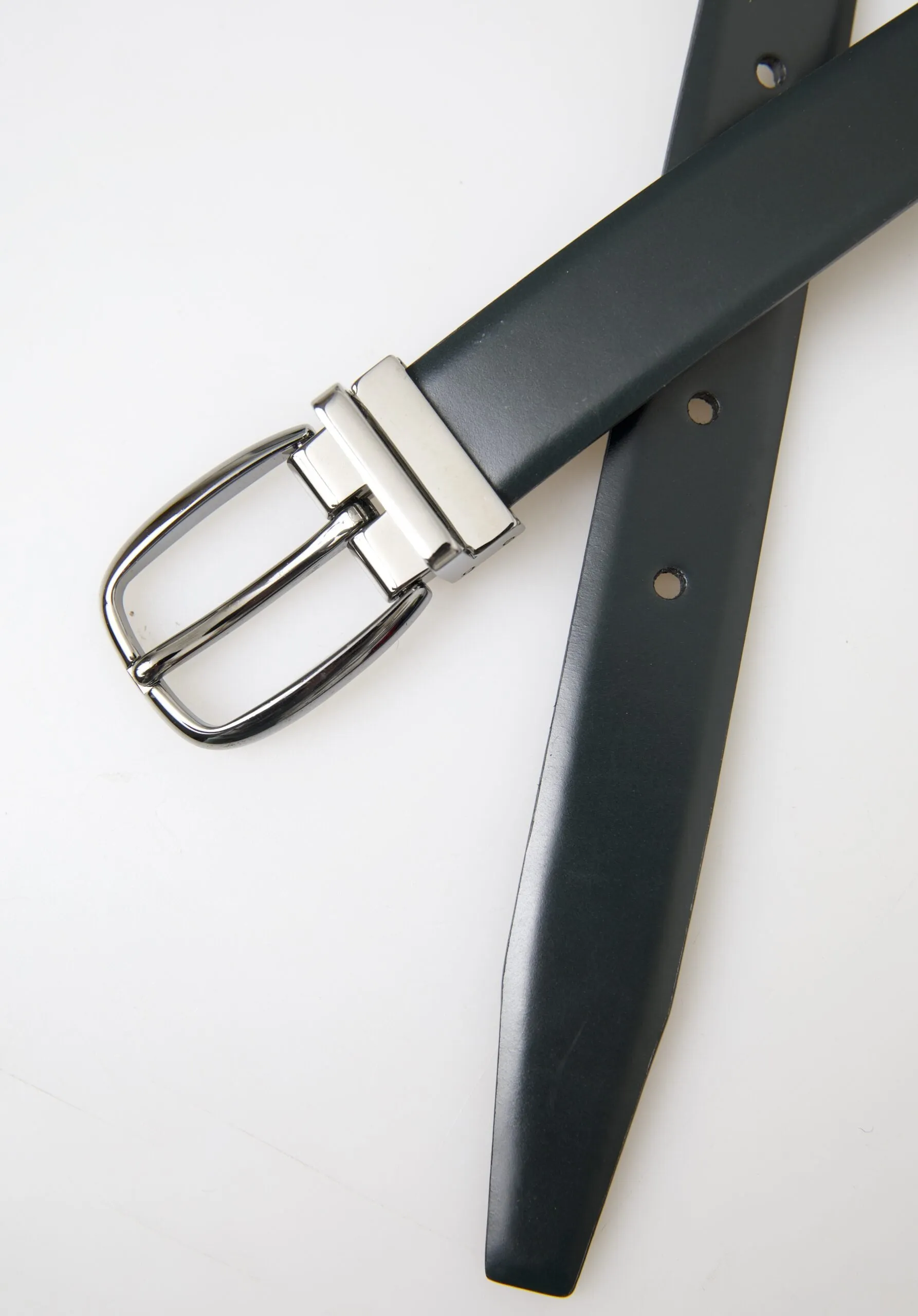 Black Leather Silver Metal Buckle Belt Men sold by Louxly product image thumbnail 5