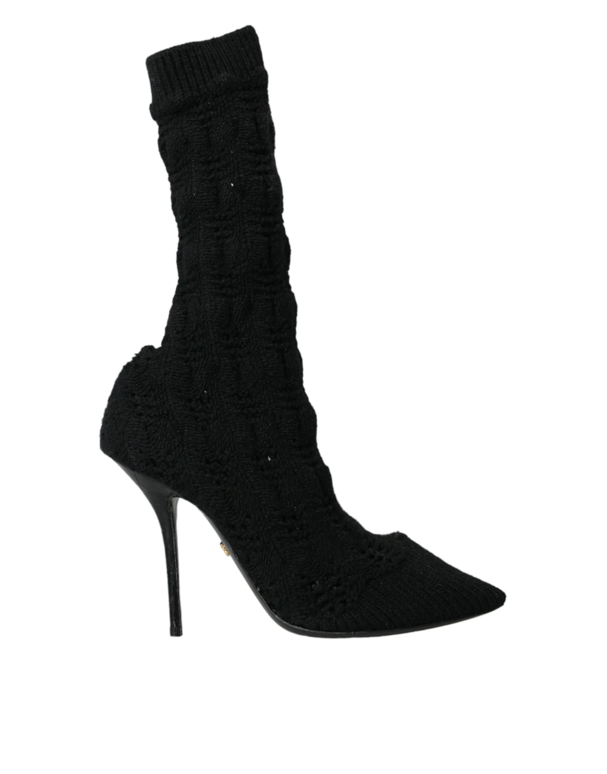 Black Stiletto Heels Mid Calf Boots Shoes sold by Louxly