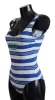 Riviera Chic Blue Striped One Piece Swimsuit sold by Louxly