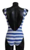 Riviera Chic Blue Striped One Piece Swimsuit sold by Louxly