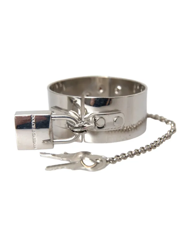 Silver Metal Brass 1999 Bondage Handcuff Runway Bracelet sold by Louxly