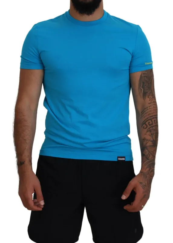 Blue Modal Short Sleeves Crewneck T-shirt sold by Louxly