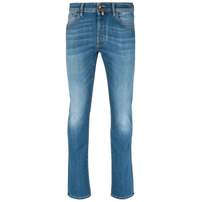 Elegant Slim Fit Light Blue Denim sold by Louxly