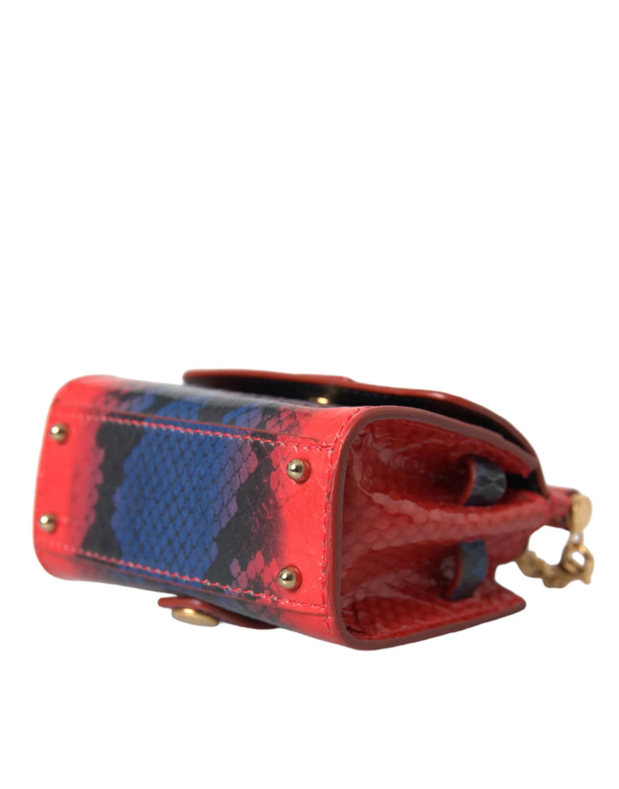 Red Blue Exotic Leather SICILY Microbag Crossbody Bag sold by Louxly product image thumbnail 4