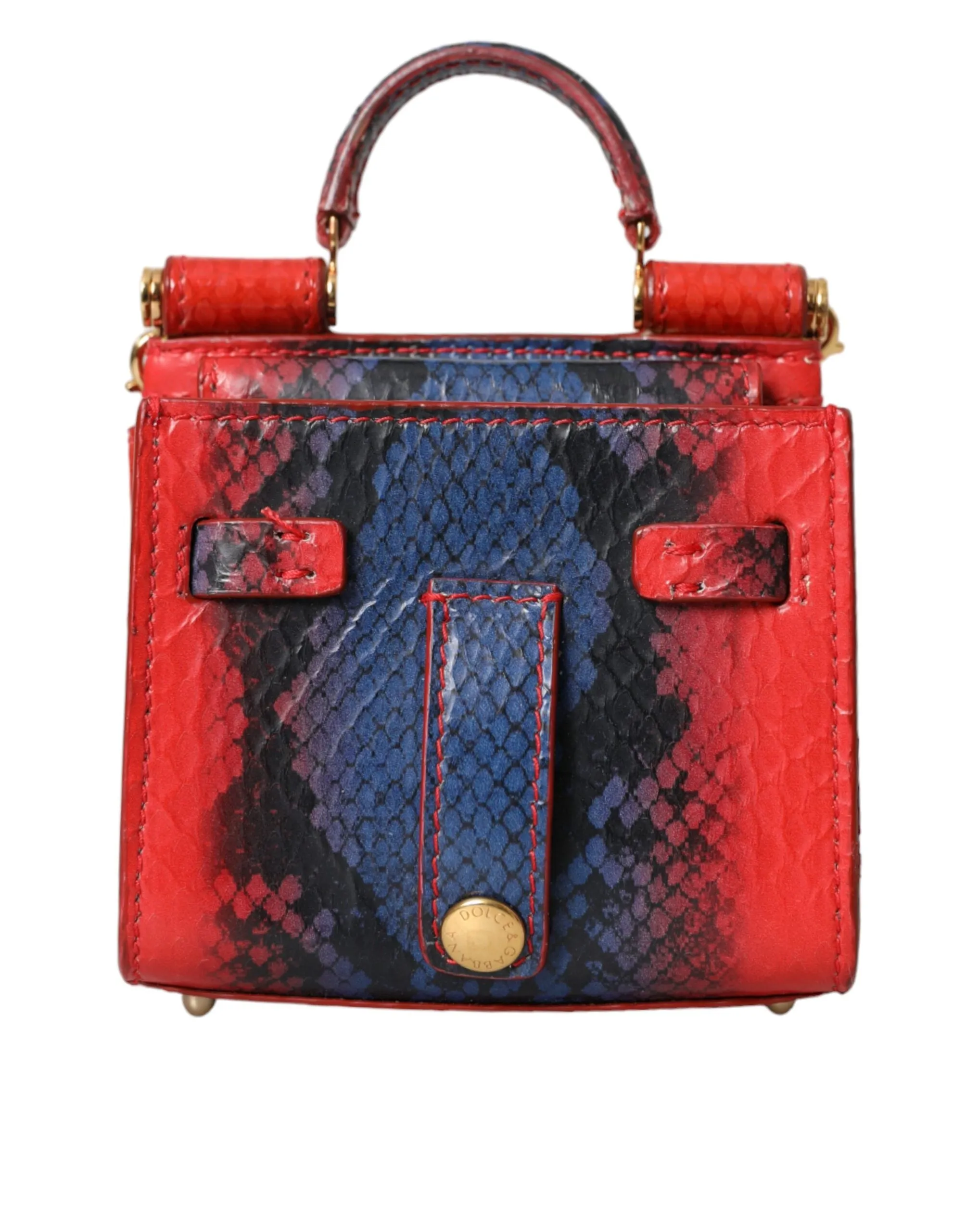 Red Blue Exotic Leather SICILY Microbag Crossbody Bag sold by Louxly product image thumbnail 3