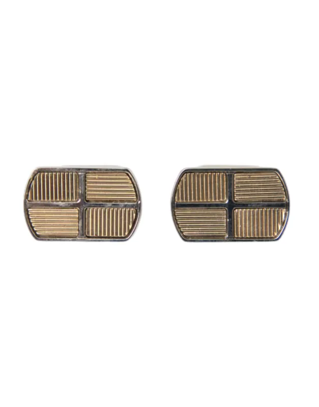 Silver Gold Plated Metal Brass Pin Cufflinks sold by Louxly