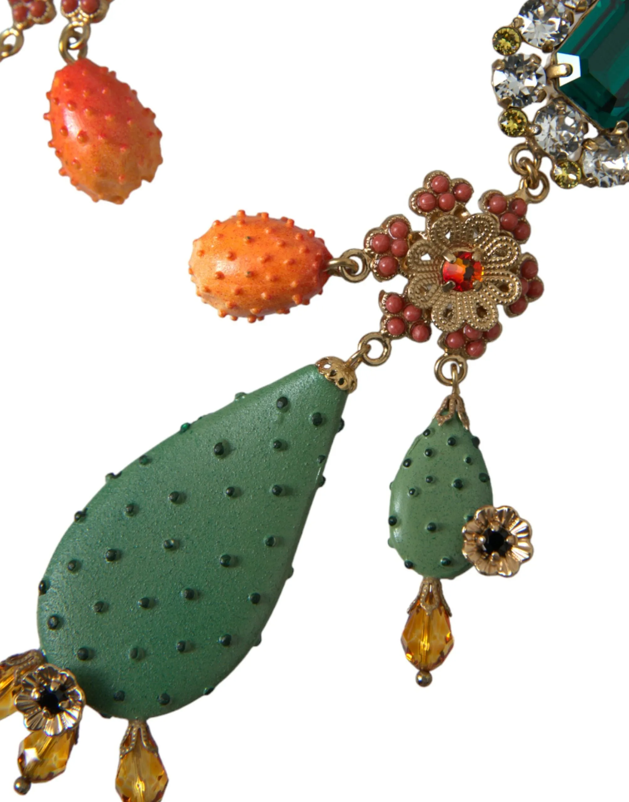 Green Cactus Crystal Clip On Jewelry Dangling Earrings sold by Louxly product image thumbnail 2