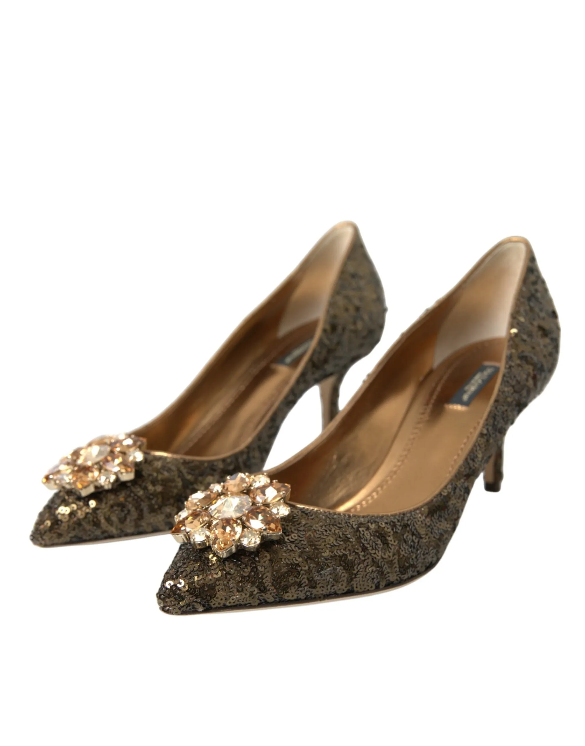 Gold Sequin Crystals Bellucci Heels Pumps Shoes sold by Louxly product image thumbnail 3