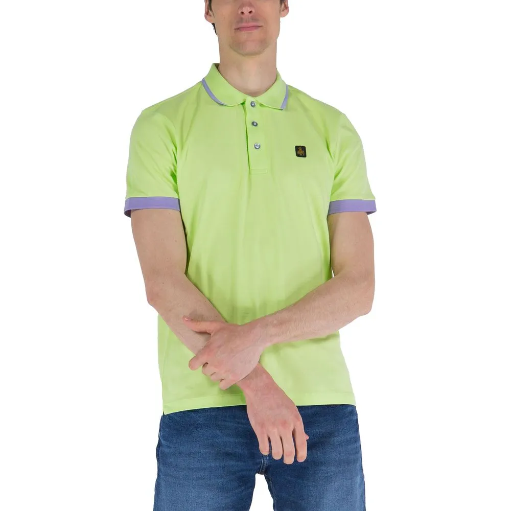 Contrast Collar Cotton Polo Shirt sold by Louxly
