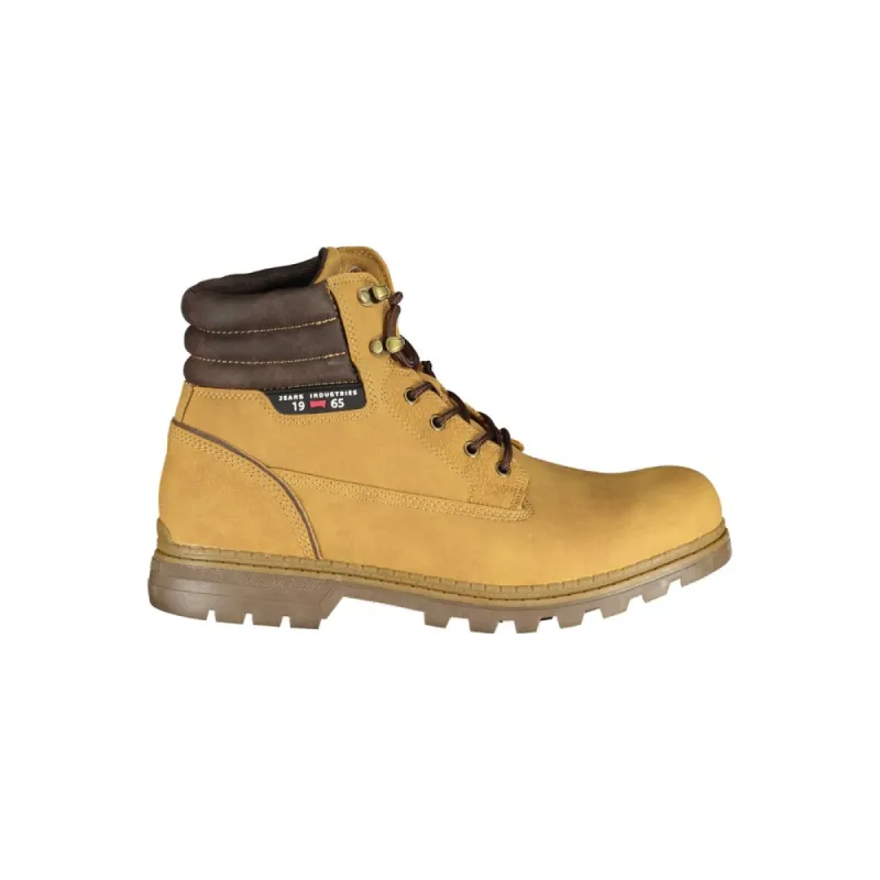 Trendsetting Yellow Lace-Up Boots sold by Louxly
