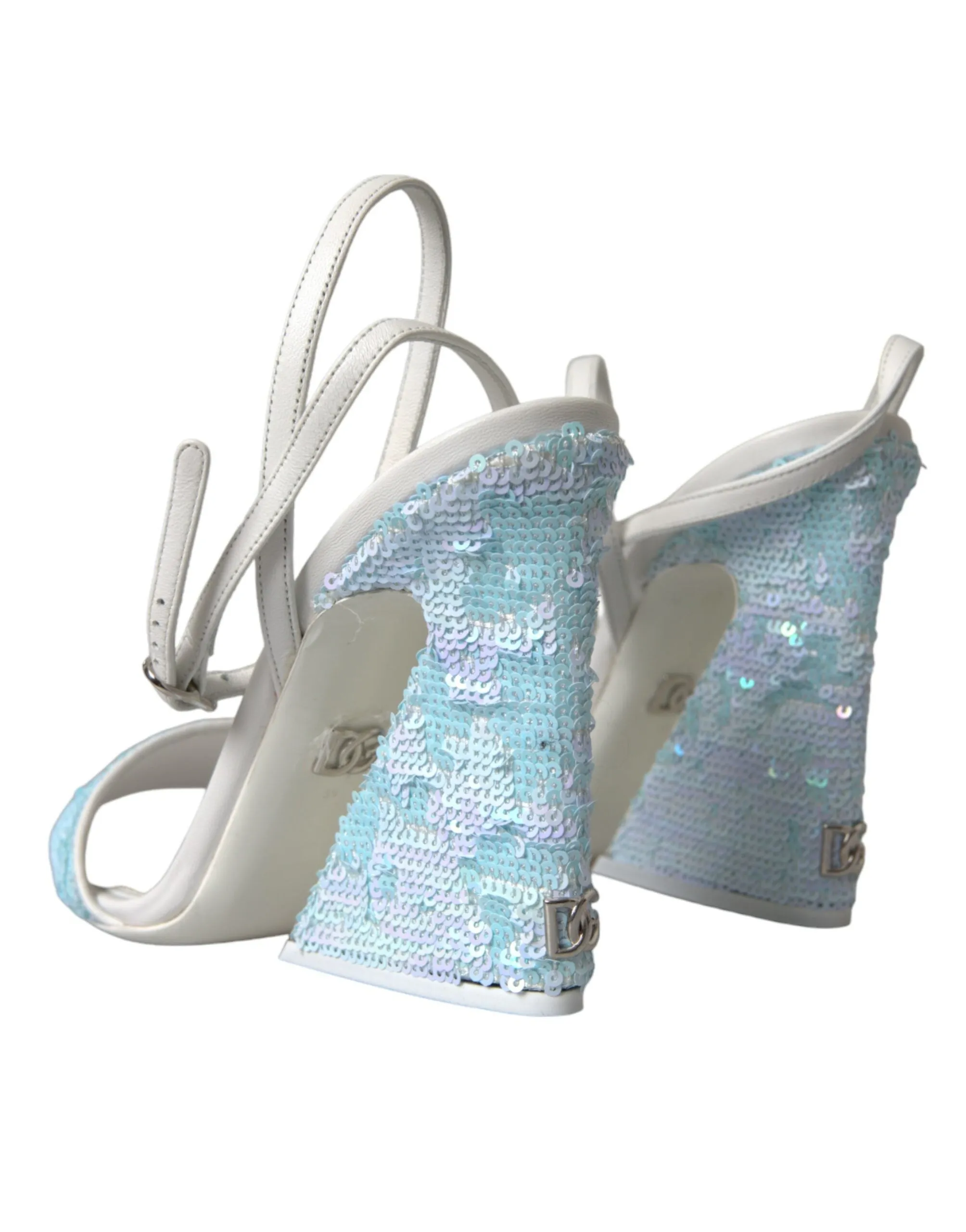 Light Blue Sequin Ankle Strap Sandals Shoes sold by Louxly product image thumbnail 4