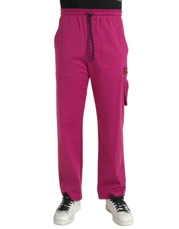 Pink Logo Cargo Cotton Jogger Sweatpants Pants sold by Louxly