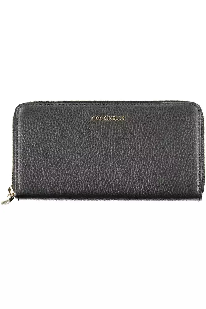 Elegant Black Leather Wallet with Multiple Compartments sold by Louxly
