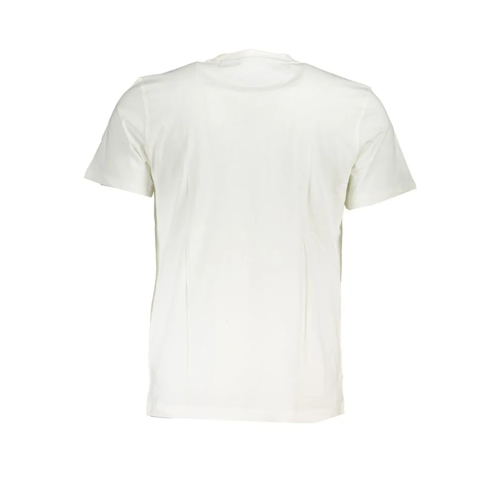 Chic White Crew Neck Tee with Logo Print sold by Louxly product image thumbnail 2
