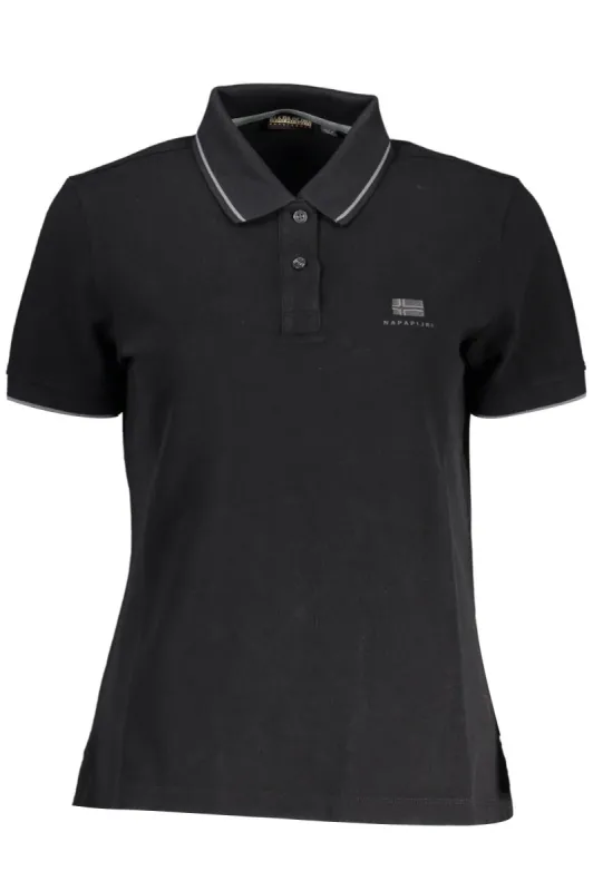 Black Cotton Women Polo Shirt sold by Louxly