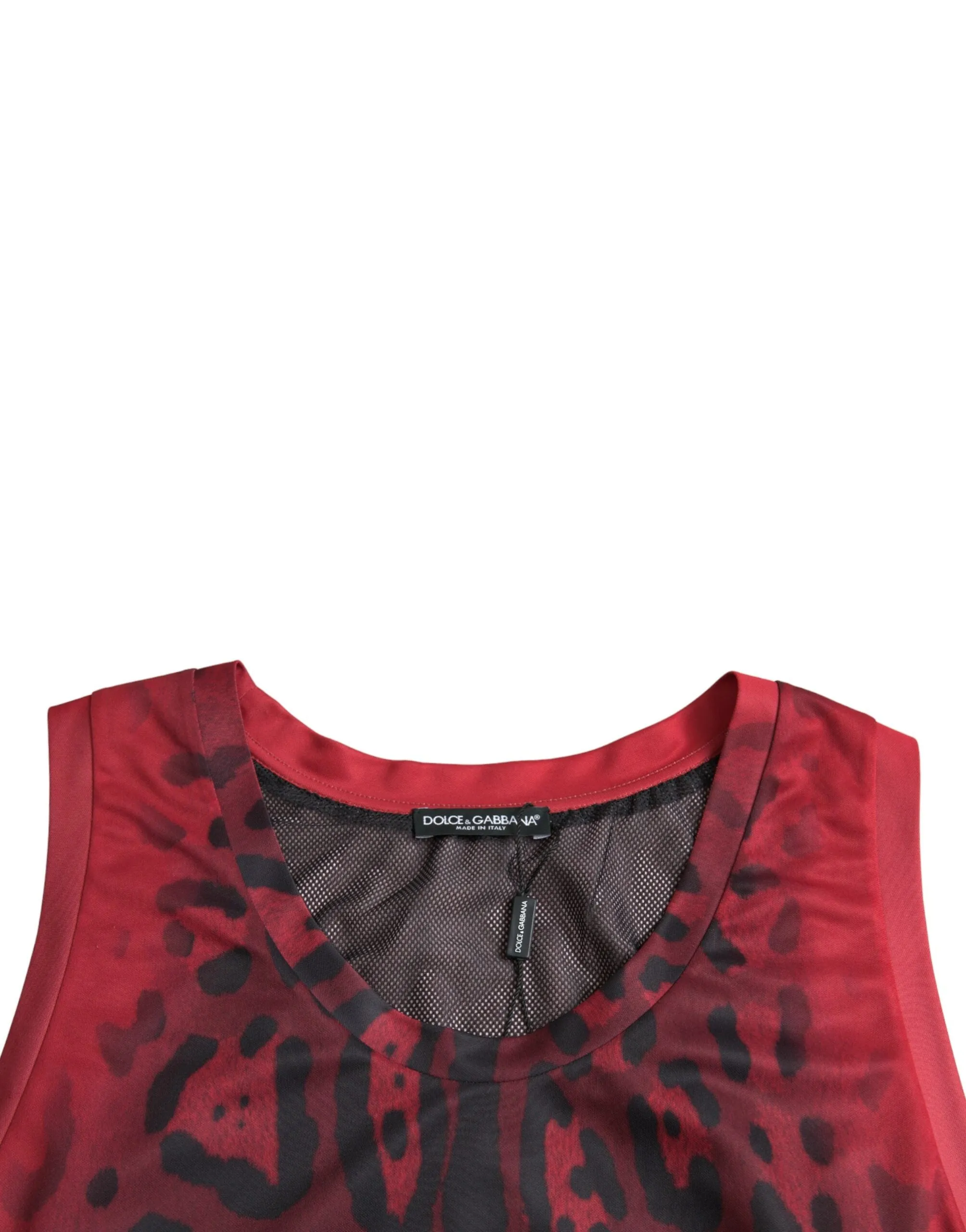 Red Leopard Print Sleeveless Men Tank T-shirt sold by Louxly product image thumbnail 3