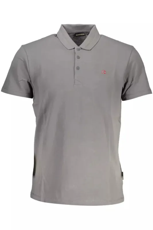 Gray Cotton Men Polo Shirt sold by Louxly