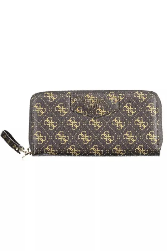 Chic Brown Zip Wallet with Contrasting Details sold by Louxly