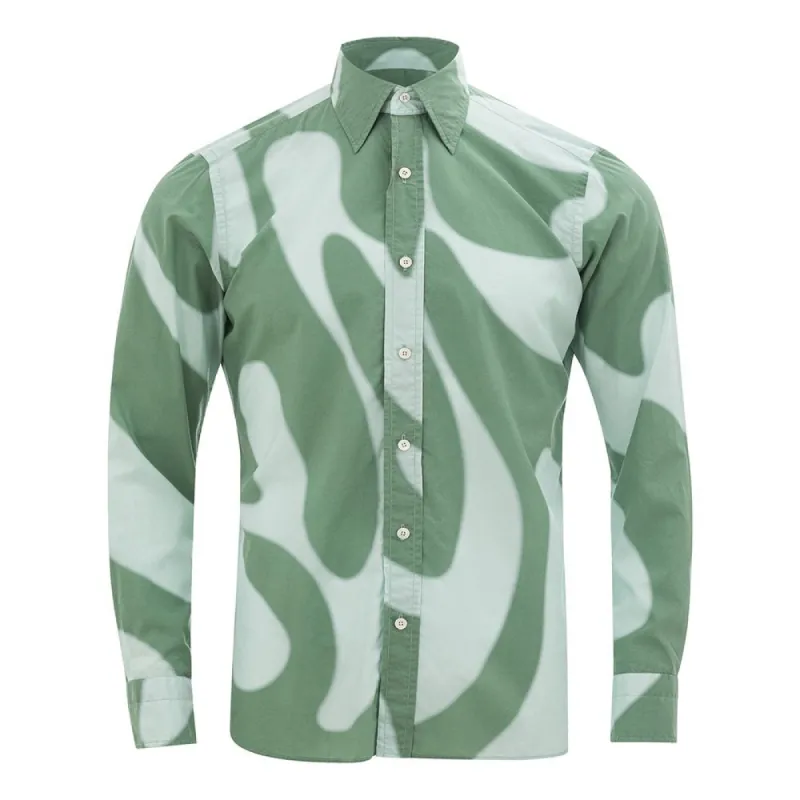 Elegant Green Cotton Shirt for Men sold by Louxly