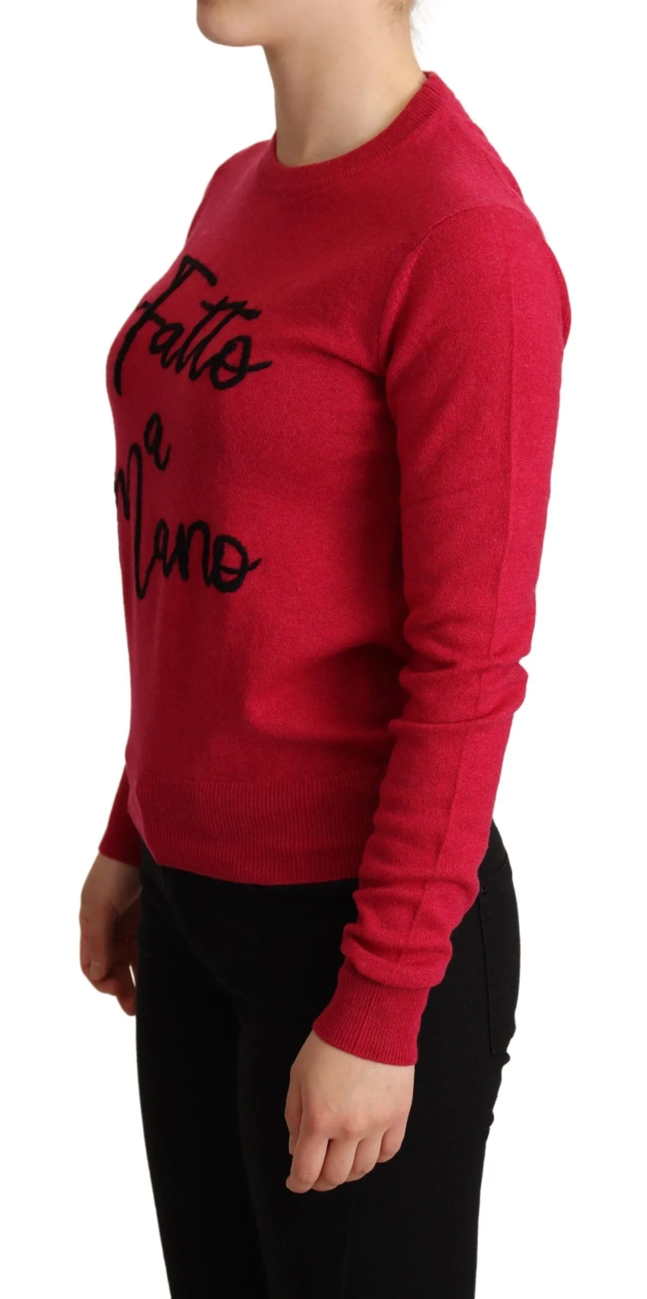 Chic Pink Cashmere Blend Crewneck Pullover sold by Louxly product image thumbnail 2