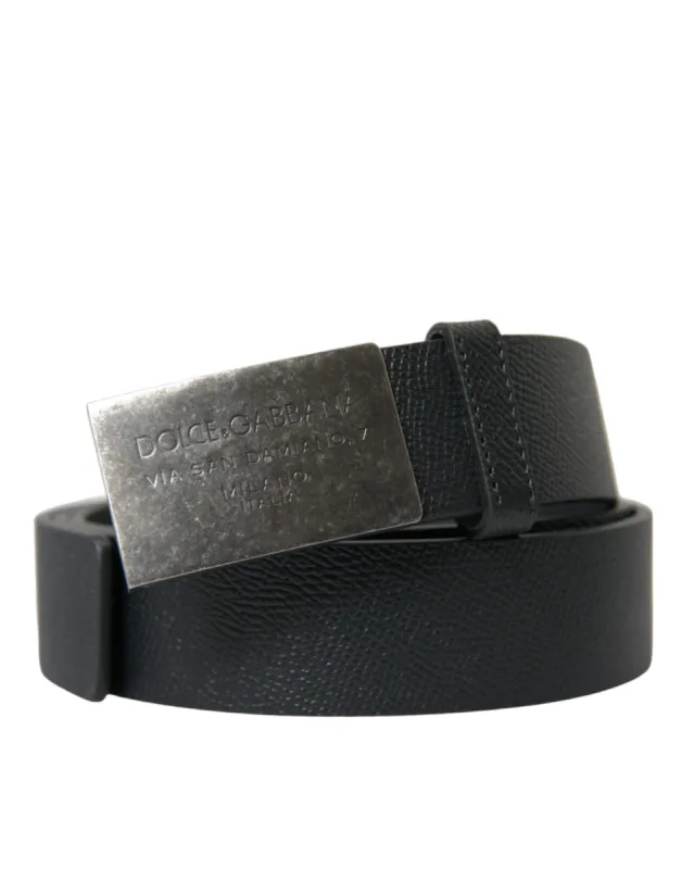 Elegant Black Calfskin Leather Belt sold by Louxly