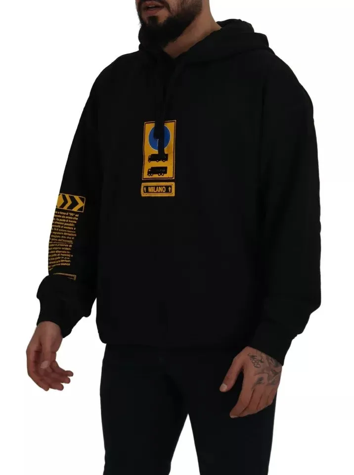 Black Cotton Logo Hooded Sweatshirt Sweater sold by Louxly product image thumbnail 4