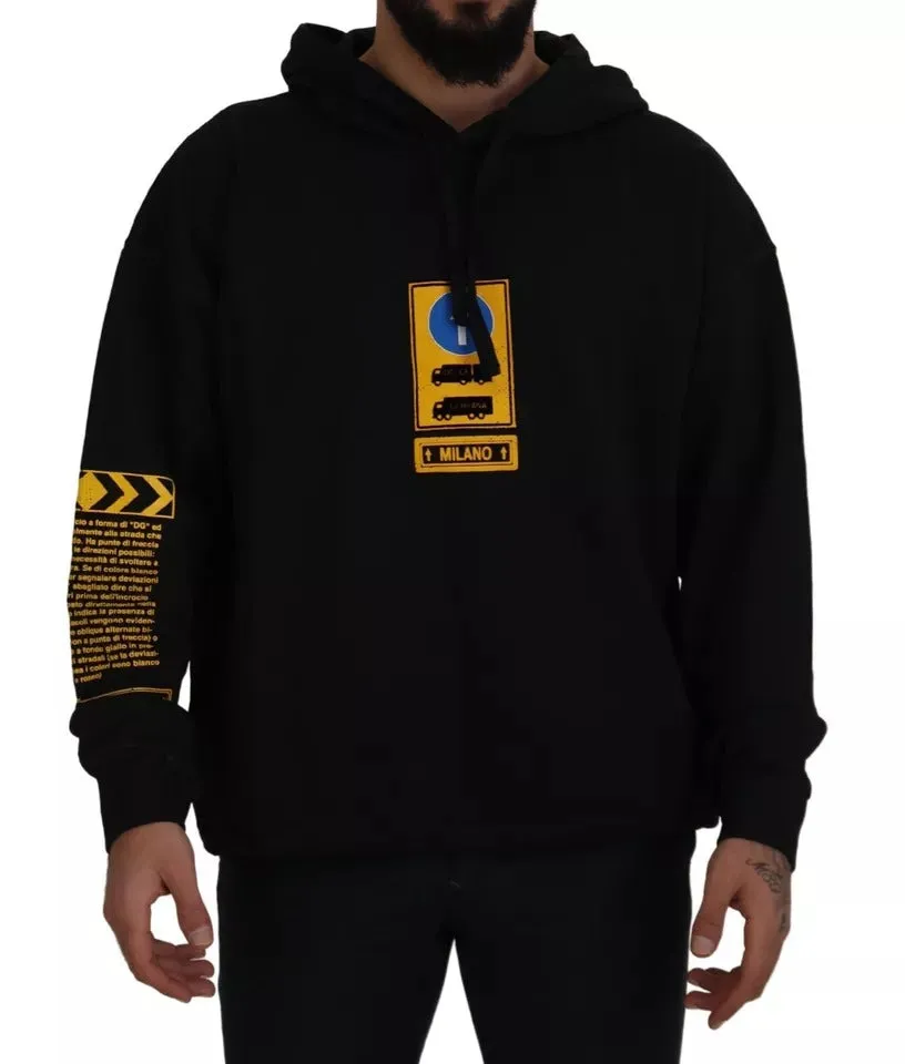 Black Cotton Logo Hooded Sweatshirt Sweater sold by Louxly product image thumbnail 2