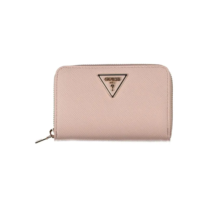 Chic Pink Polyethylene Zip Wallet sold by Louxly