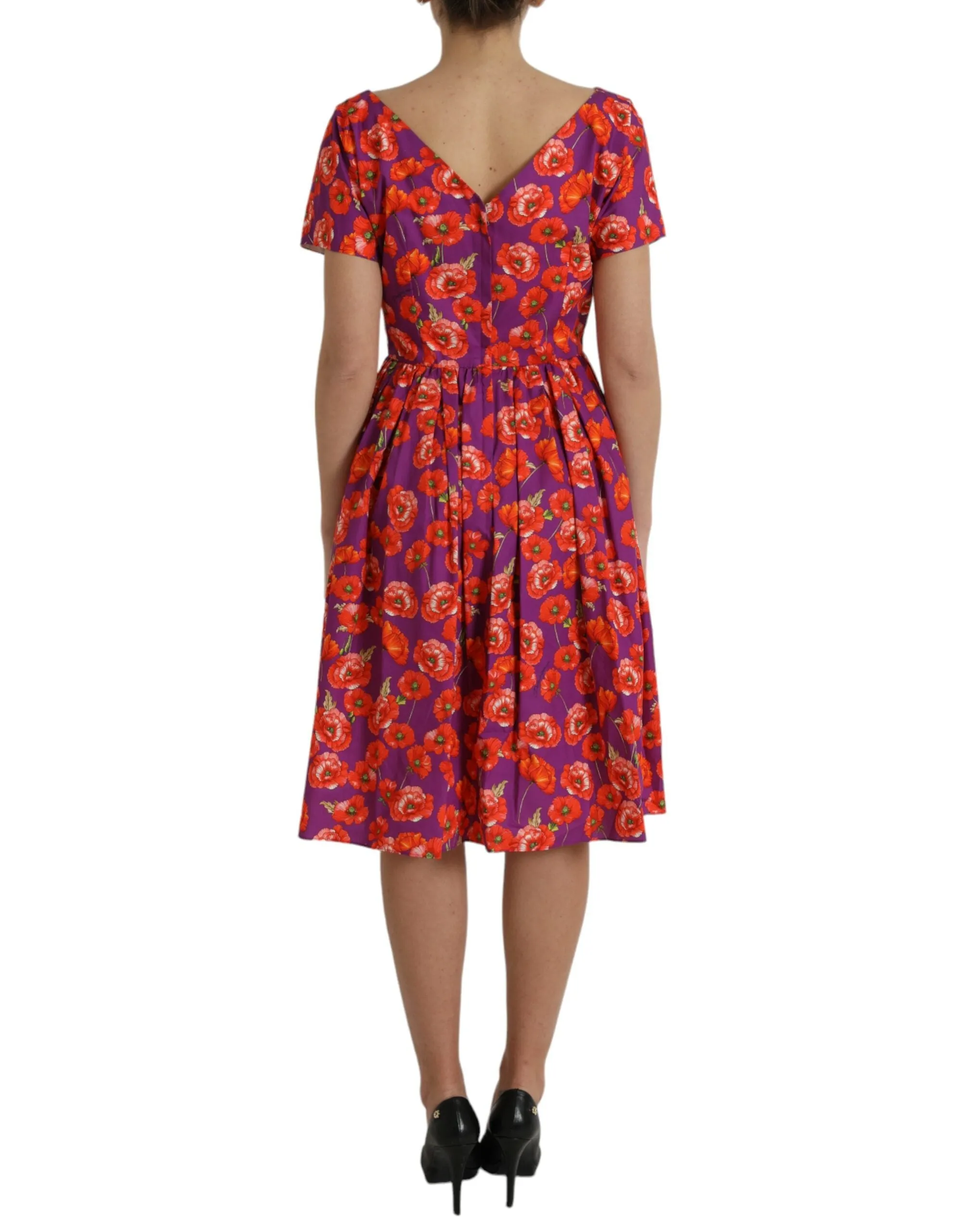 Multicolor Floral Cotton A-line Knee Length Dress sold by Louxly product image thumbnail 4