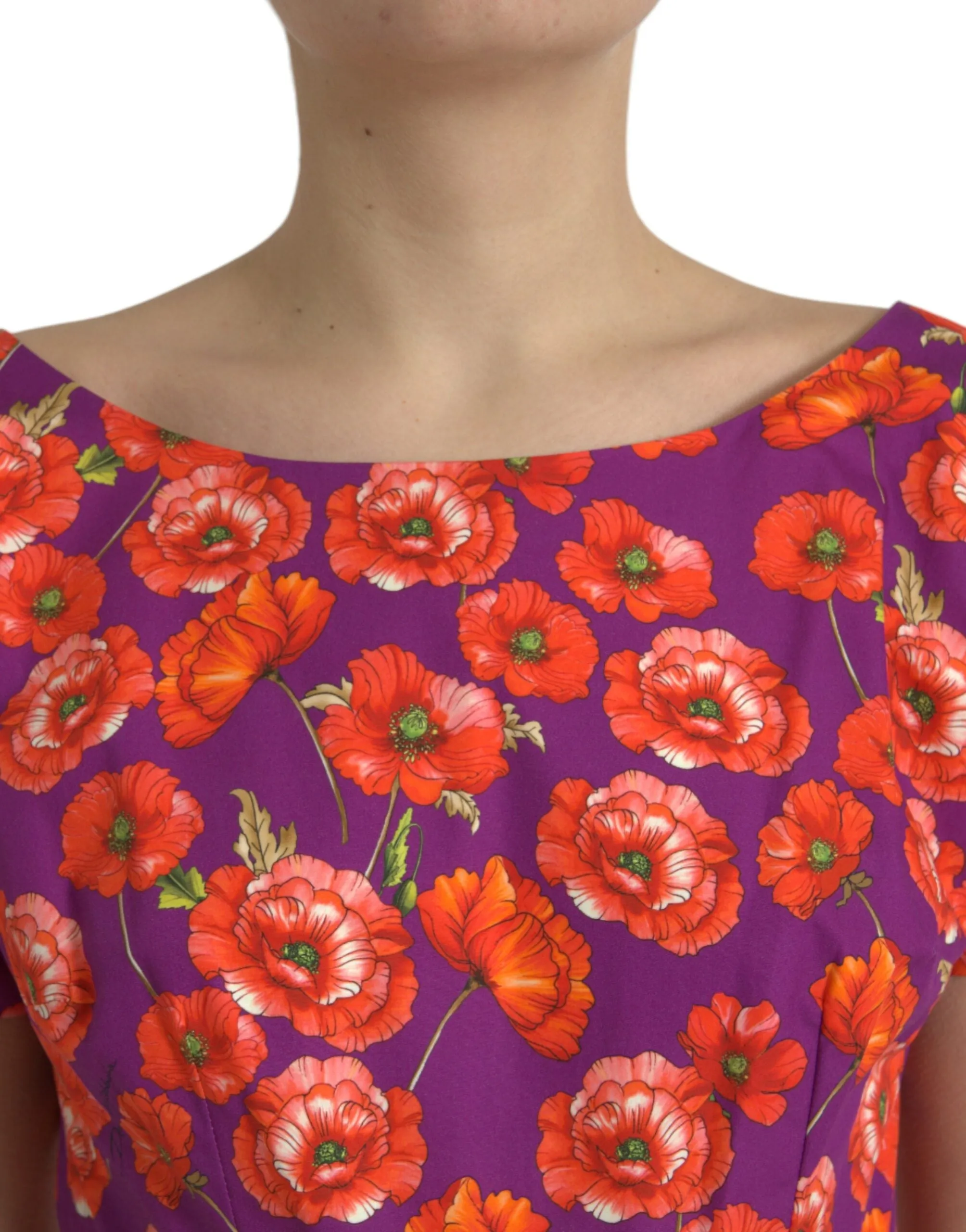 Multicolor Floral Cotton A-line Knee Length Dress sold by Louxly product image thumbnail 5