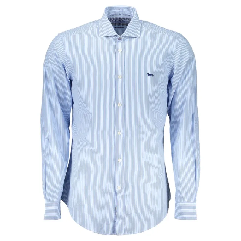 Elegant Light Blue Striped Cotton Shirt sold by Louxly