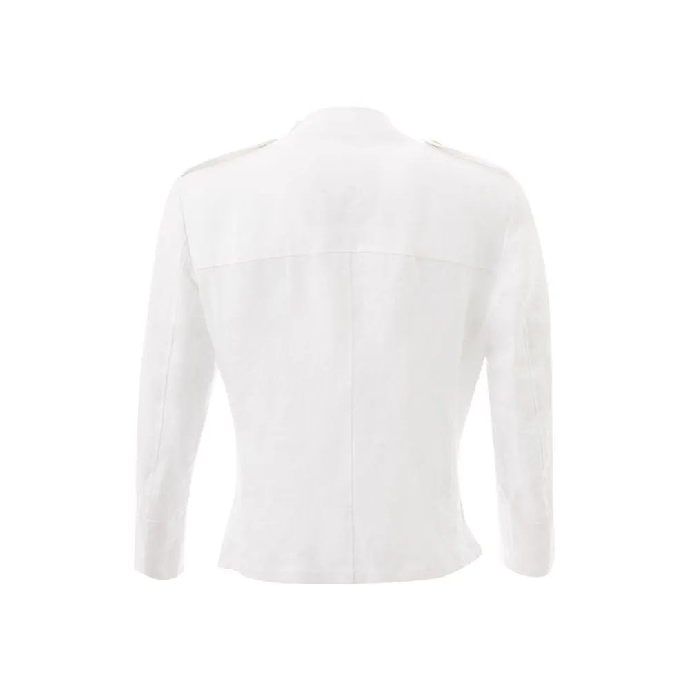 Pristine White Italian Linen Jacket sold by Louxly product image thumbnail 2
