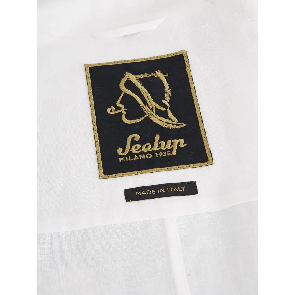 Pristine White Italian Linen Jacket sold by Louxly product image thumbnail 3