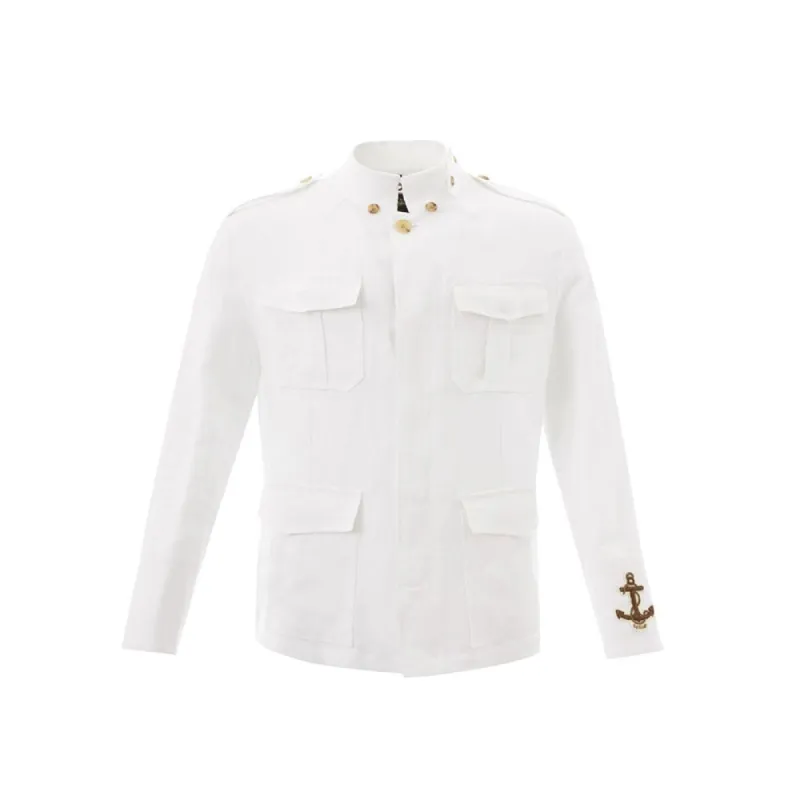 Pristine White Italian Linen Jacket sold by Louxly