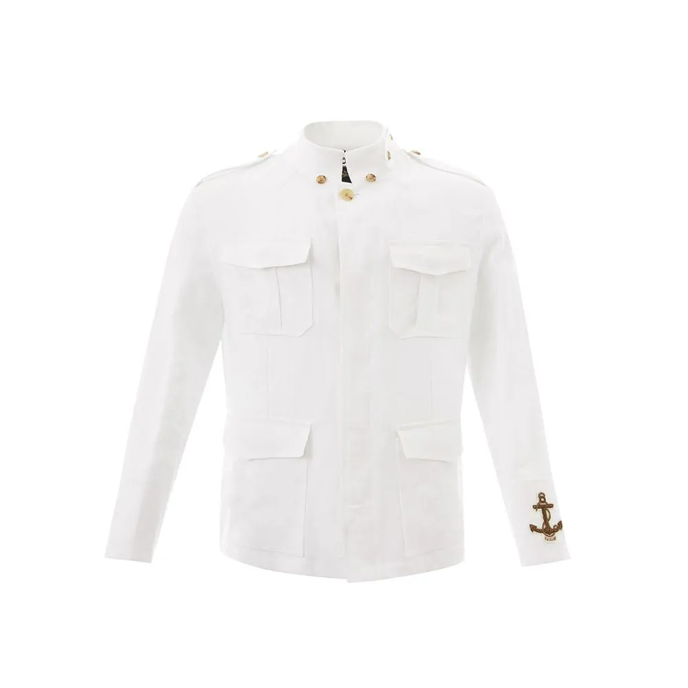 Pristine White Italian Linen Jacket sold by Louxly