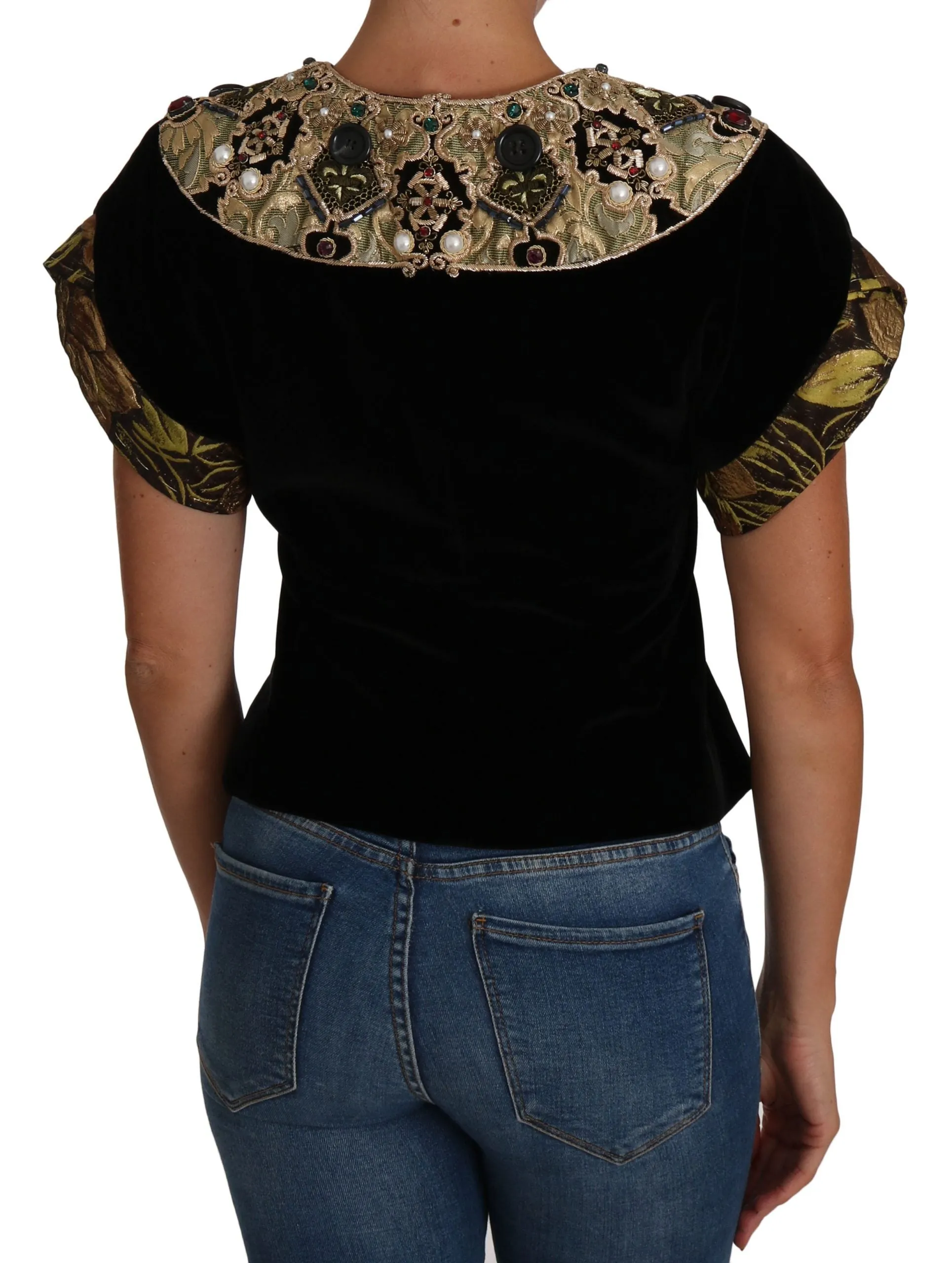 Embellished Velvet Jaquard Short Jacket sold by Louxly product image thumbnail 2
