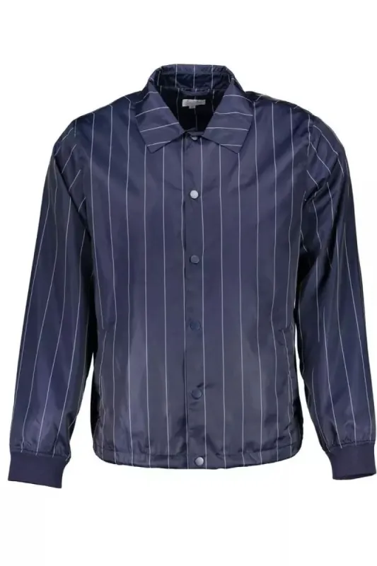 Blue Polyester Men Jacket sold by Louxly