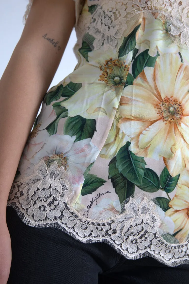 Elegant Floral Print Silk Blouse sold by Louxly product image thumbnail 4