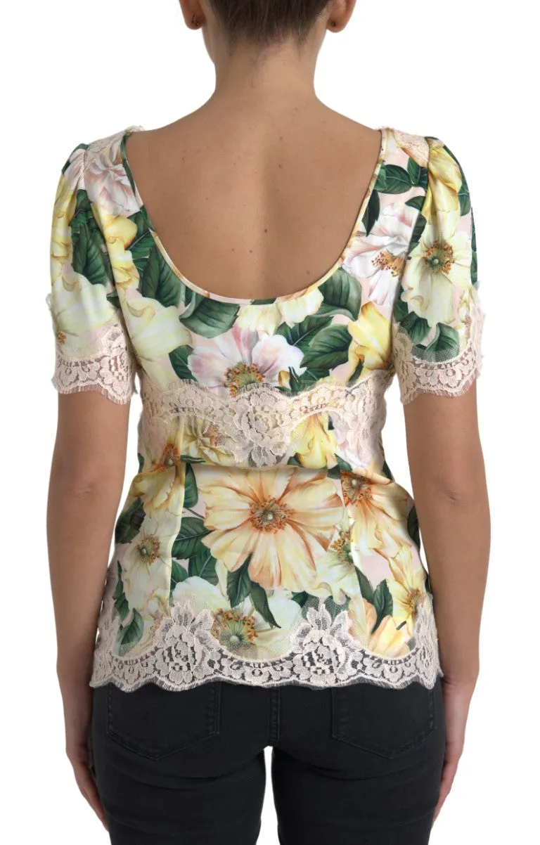 Elegant Floral Print Silk Blouse sold by Louxly product image thumbnail 2