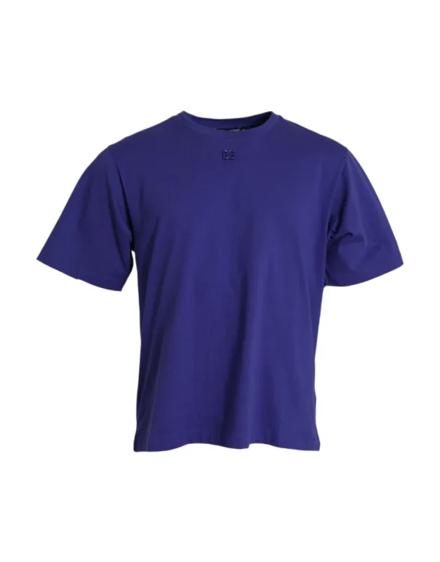 Royal Blue Logo Crew Neck Short Sleeve T-shirt sold by Louxly