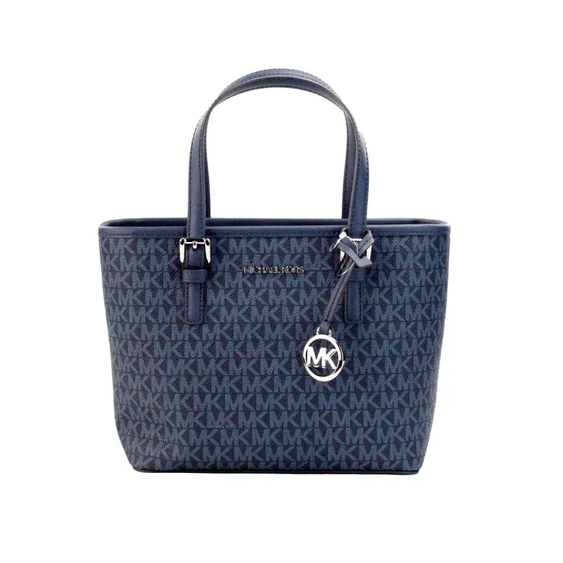 Jet Set Navy PVC Leather XS Carryall Top Zip Tote Bag Purse sold by Louxly