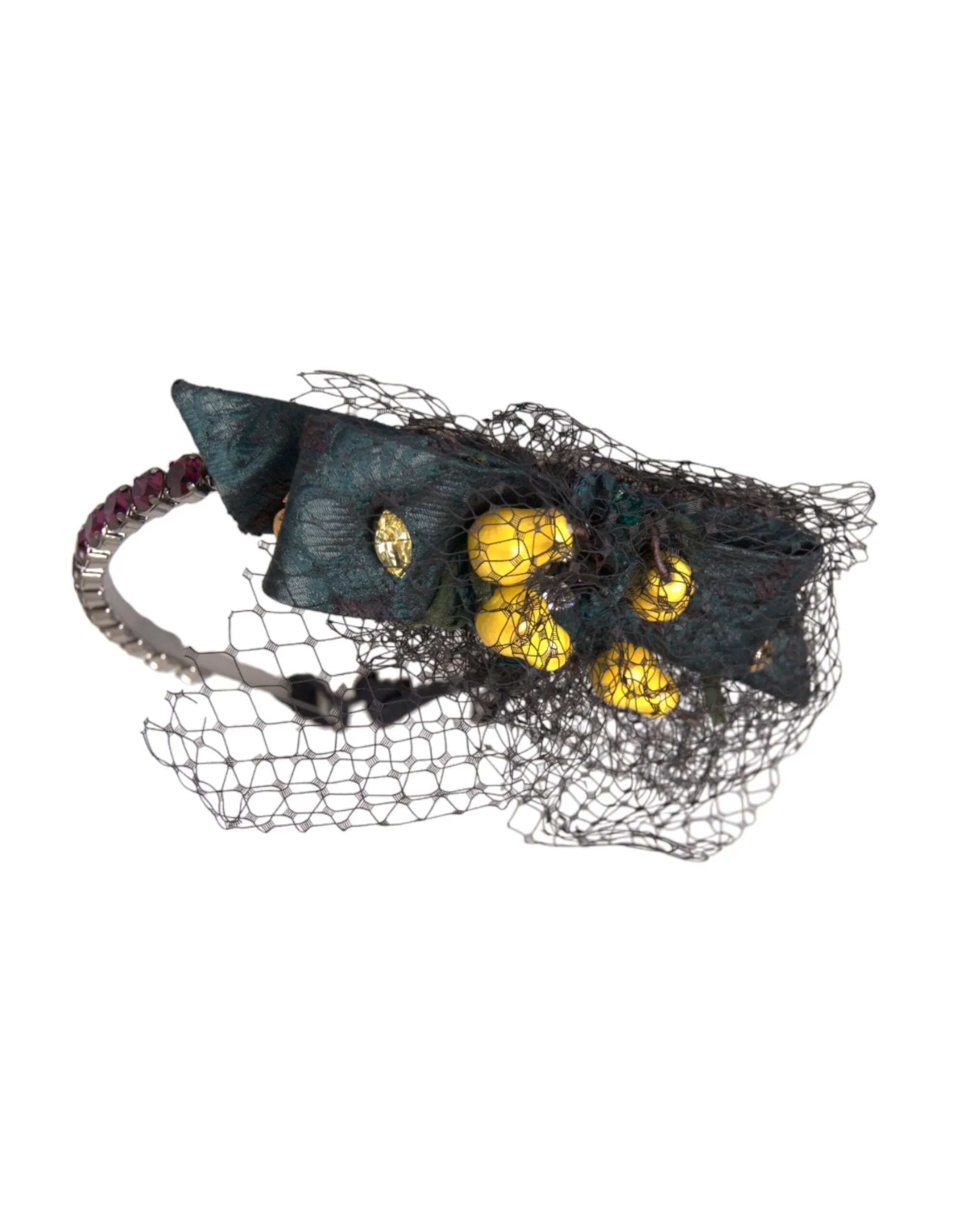 Black Lemons Sicily Purple Crystal Net Headband Diadem sold by Louxly product image thumbnail 2