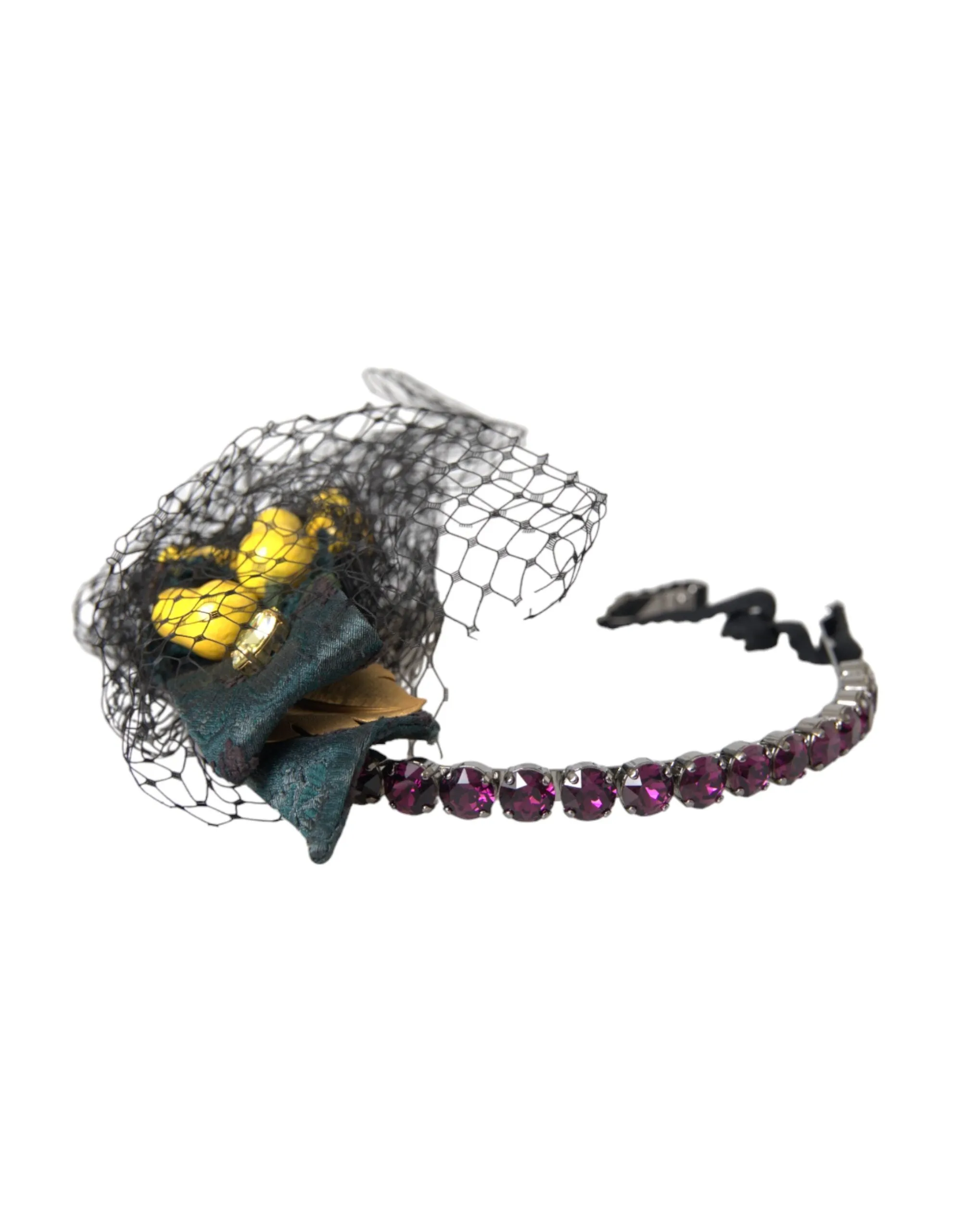 Black Lemons Sicily Purple Crystal Net Headband Diadem sold by Louxly product image thumbnail 3