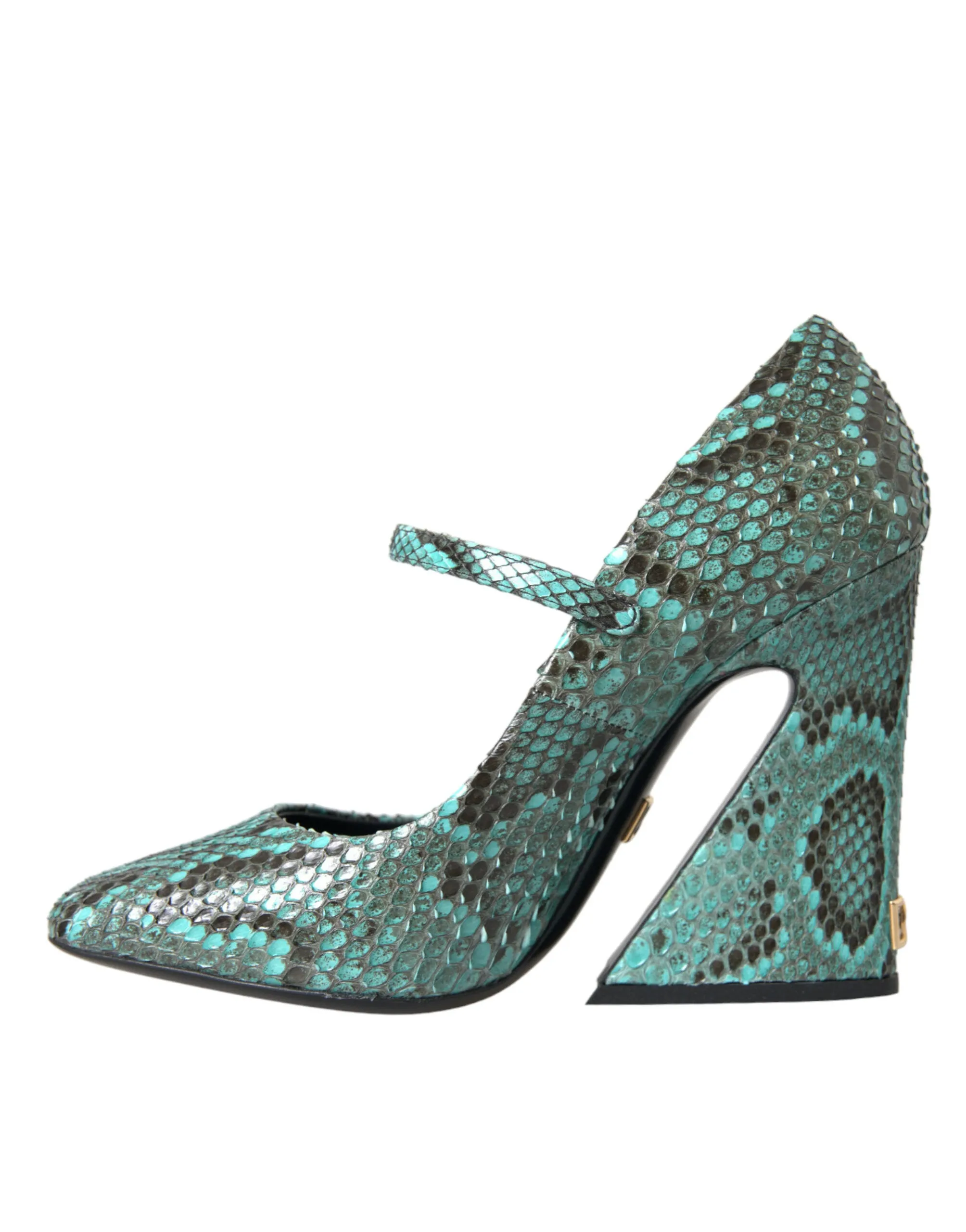 Aqua Python Leather Mary Jane Pumps Shoes sold by Louxly product image thumbnail 5